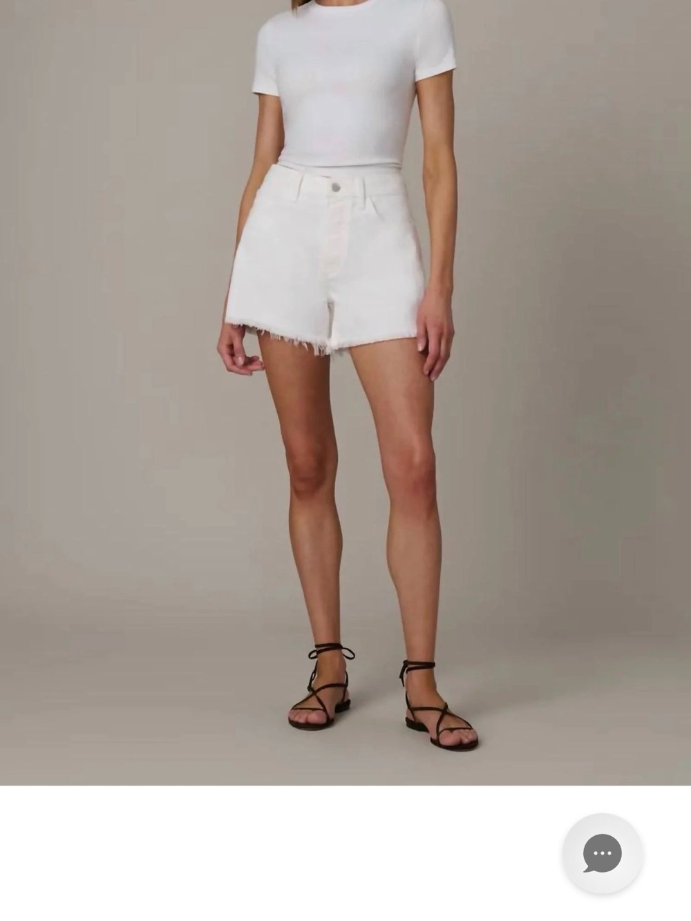 Joe's Jeans White High-Rise Frayed Hem Denim Shorts
